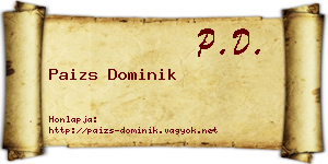 Paizs Dominik névjegykártya